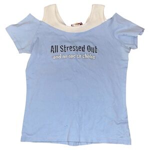 Vintage y2k early 2000s rare cold shoulder baby tee